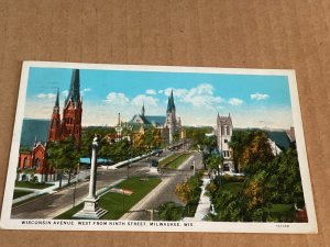 Wisconsin Avenue Milwaukee Churches street scene Perfin Grade 2