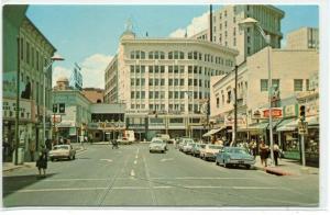 Street Scene Cars Coca Cola Sign Downtown El Paso Texas postcard