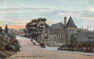 Michigan Central Railroad Depot Ann Arbor Michigan 1910 RPO postcard