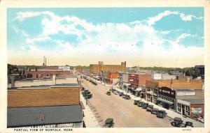 Norfolk Nebraska Partial View Street Scene Antique Postcard K16404