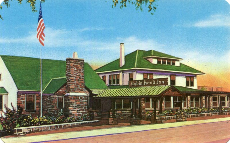 CLIFTON NJ ROBIN HOOD INN VALLEY ROAD UNUSED CHROME POSTCARD