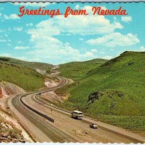 c1970s NV, Nevada Greetings from Emigrant Pass Highway 40 35 W Elko 4x6 PC M13