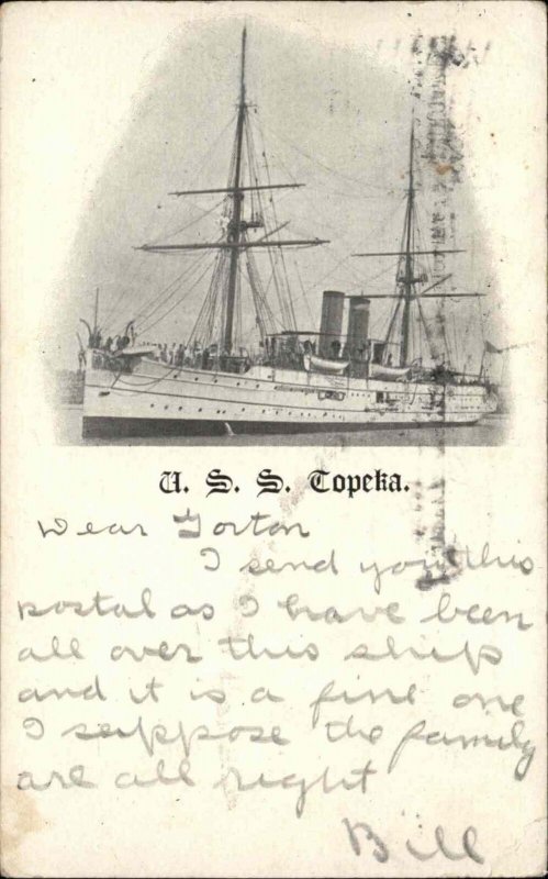 US Naval Ship USS TOPEKA Private Mailing Card Annapolis MD Cancel Postcard