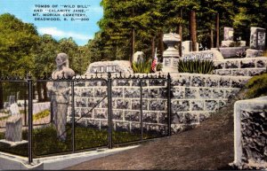 South Dakota Deadwood Mt Moran Cemetery Tombs Of Wild Bill and Calamity Jane