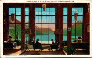 Lobby Prince of Wales Hotel Waterton Lakes National Park Alberta Postcard PC84