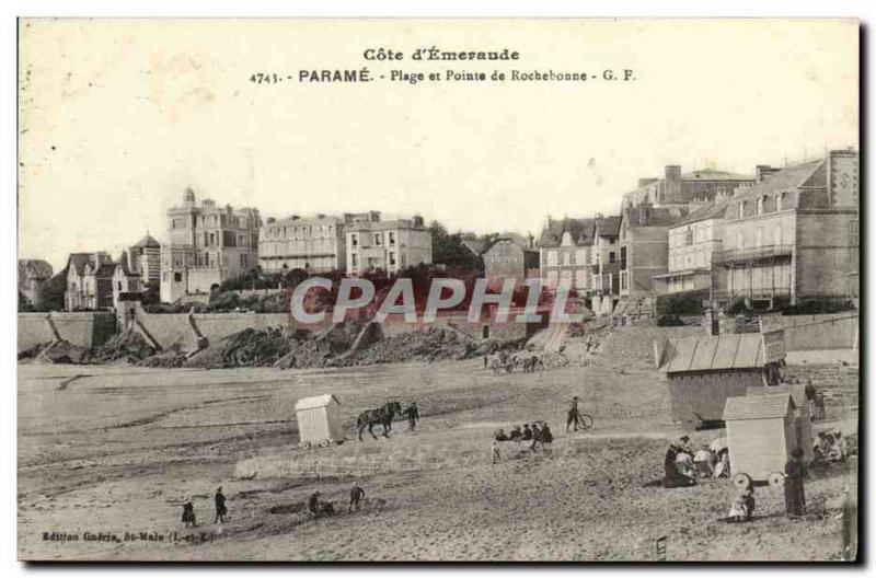 Old Postcard Parame The Beach and advanced Rochebonne