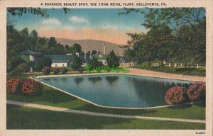 Postcard Roadside Beauty Spot Titan Metal Plant Bellefonte PA