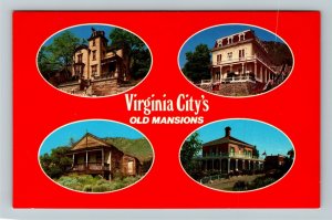 Virginia City NV- Nevada, Historic Mansions, Advertisement, Chrome Postcard 