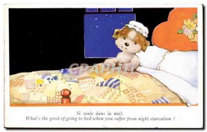 Old Postcard Fancy If only at night Dog Puppy