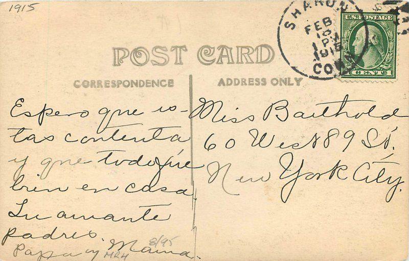 Inn 1915 Sharon Connecticut roadside RPPC real photo postcard 738