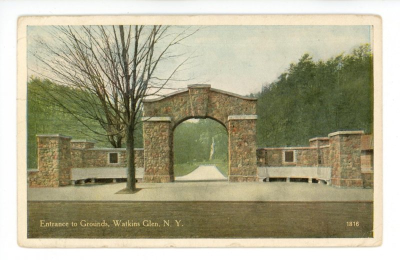 NY - Watkins Glen. State Park Entrance to Grounds