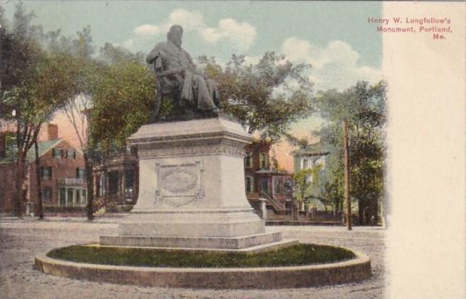 Maine Portland Henry W Longfellow Monument 1908