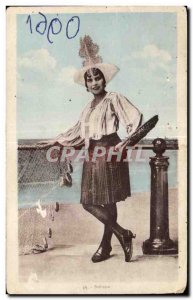 Postcard Old Folk Costume Woman