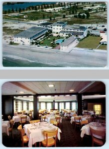 2 Postcard ST. PETERSBURG, North Redington Beach FL~ GLADES HOTEL Evergreen Room