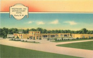 Clovis New Mexico Westward HO Motor Court Hotel Postcard linen MWM 20-13896