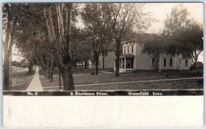 GREENFIELD, Iowa  IA     RESIDENCE STREET Scene  ca 1900s  UDB  Postcard