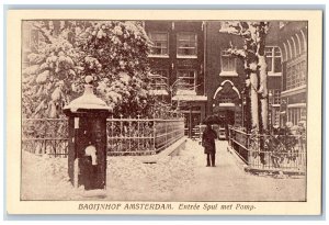 Begijnhof Amsterdam Netherlands Postcard Entrance Spui Met Pomp c1920's