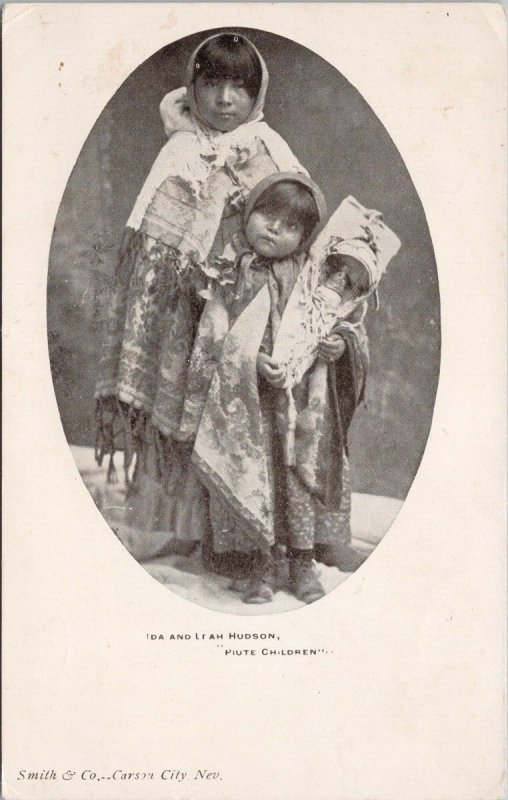 Ida & Leah Hudson Paiute Children Smith & Co Carson City NV Postcard H33