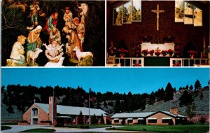 Postcard SD Rapid City Blessed Sacrament Church & Rectory Multiview 1960s V15