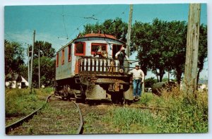 MASON CITY, IA Iowa ~  (1958) Railroad FREIGHT TROLLEY at WORK c1970s  Postcard