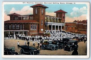 c1920 Chicago Illinois IL Postcard Pavilion Clarendon Municipal Bathing Beach