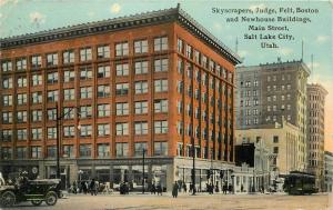 Auto C-1910 Skyscrapers Judge Felt Main Street Trolley Salt Lake City Utah 8133