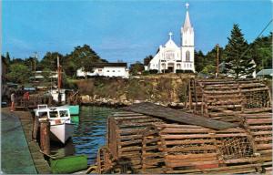 Boothbay Harbor with Church of Our Lady Queen of Peace, Maine