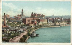 St. Paul MN From High Bridge c1910 Detroit Publishing Postcard