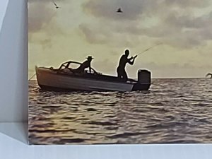 Florida Fishing Barracuda Vintage Postcard Unposted