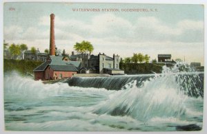 ANTIQUE 1910 POSTCARD - WATERWORKS STATION OGDENSBURG N.Y.