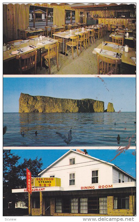 Biard's Restaurant, Inside View, Perce Rock, PERCE, Quebec, Canada, 40-60's