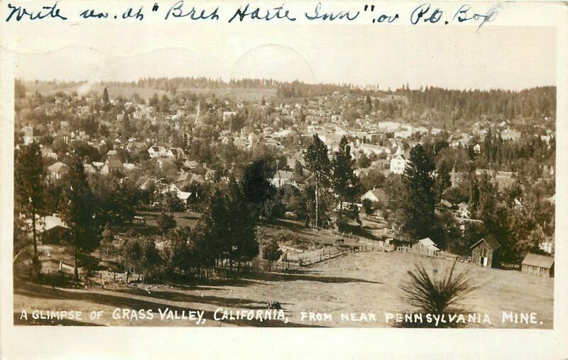 Grass Valley California Pennsylvania Avenue 1946 RPPC Photo Postcard 20-11965 