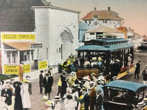 Trolley Terminal Watch Hill RI Rhode Island 1910s Old Cars Street View Postcard 