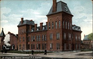 St. Albans VT Vermont RR Train Station Depot c1910 Postcard