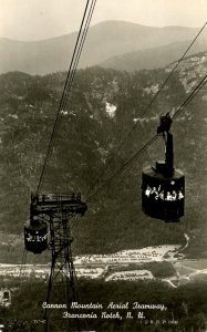 NH - Franconia Notch. Cannon Mountain Aerial Tramway   RPPC