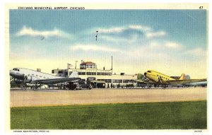 Chicago Municipal Airport Chicago Illinois Airport Postcard Posted 1939