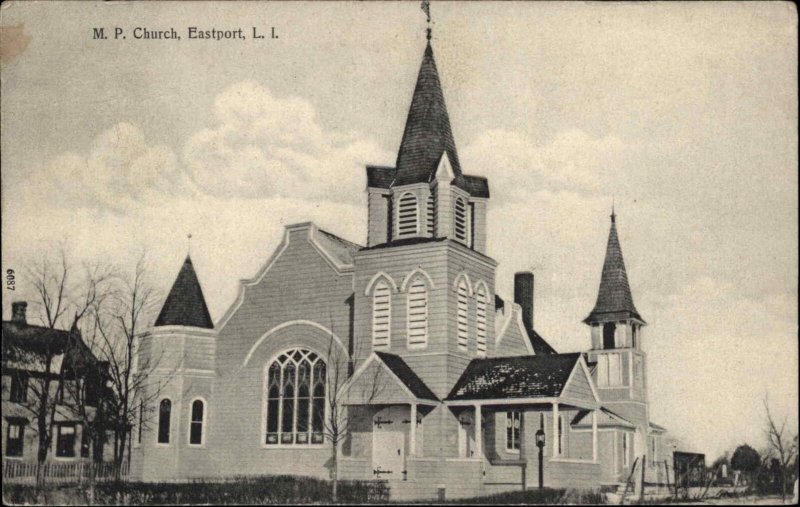 Eastport Long Island New York NY MP Church c1907 Postcard