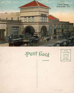 JACKSONVILLE FL RAILWAY STATION ANTIQUE POSTCARD RAILROAD UNION DEPOT