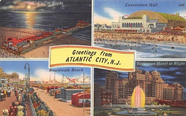 Greetings from Atlantic City, N. J., USA in Atlantic City, New Jersey