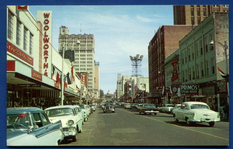 Jackson MS Capitol Street view Woolworths Wards Kress department stores postcard