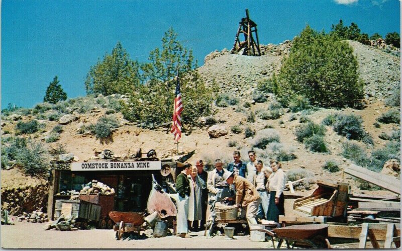 Panning Gold at De La Mare's Fabulous Comstock Bonanza Mine NV Postcard G84 