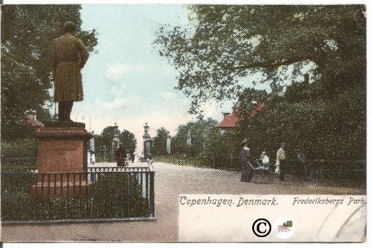 Copenhagen Denmark Frederiksberg Park pre 1907 Undivided Back Postcard Vintage