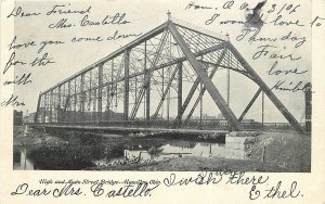 Postcard 1906 Ohio Hamilton High Main Street Bridge undivided 22-14209