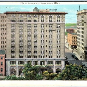 c1920s Savannah, GA Hotel RARE Perspective Lith Photo Advertising Postcard A64