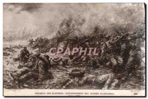 Old Postcard Battle of the decline of Flanders Masses German Militaria