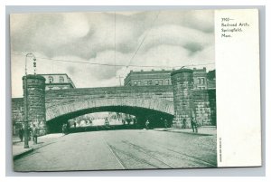 Vintage 1900's Photo Postcard Railroad Arch Springfield Massachusetts