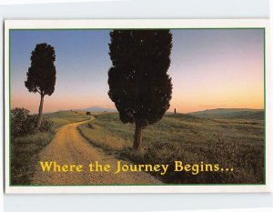 Postcard Where the Journey Begins . . ., A rustic Tuscan road, Italy