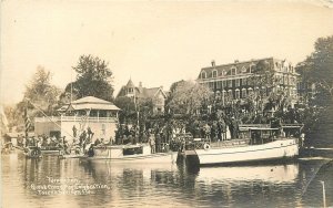 Postcard RPPC Florida Tarpon Springs Greek Cross Day Celebration Inn 23-10607