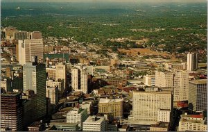 Vtg Atlanta Georgia GA Aerial View of Downtown Skyline 1960s View Postcard