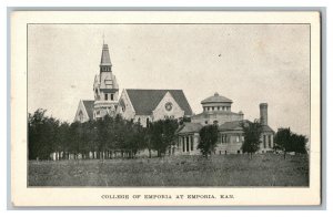Postcard College Of Emporia At Emporia Kansas Vintage Standard View Card 